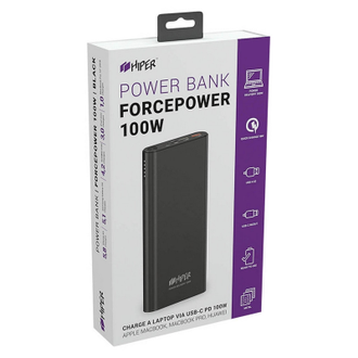 Внешний аккумулятор 2xUSB+C, Hiper ForcePower 100W