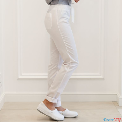 Брюки-слимы DOCLIKE SLIM DL233 Белые