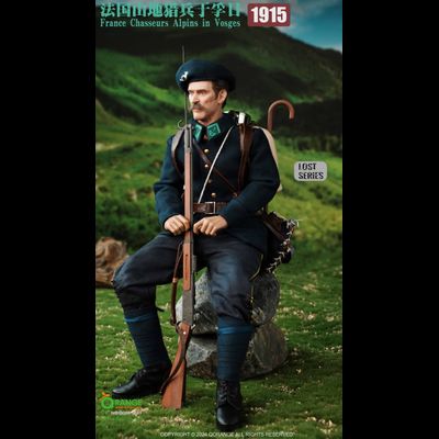 Французский альпийский стрелок 1915 г - Коллекционная ФИГУРКА 1/6 France Chasseurs Alpins in Vosges 1915 (QOM-1041) - QORANGE QOTOYS