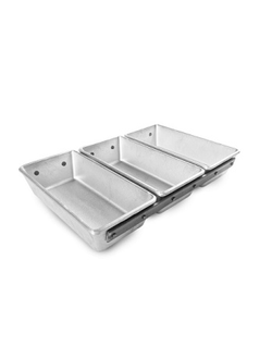 Форма для выпечки хлеба 3-х секционная 21,5*10,5 см. литая, алюминий