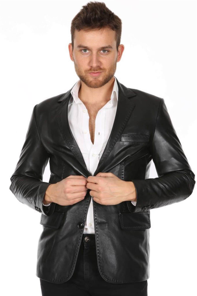 Кожаный пиджак CLASSIC