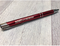 Ручка с гравировкой Бенди и чернильная машина, красный корпус