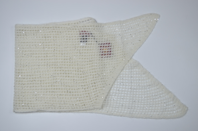 Белый вязаный итальянский шарф палантин Визио 1341