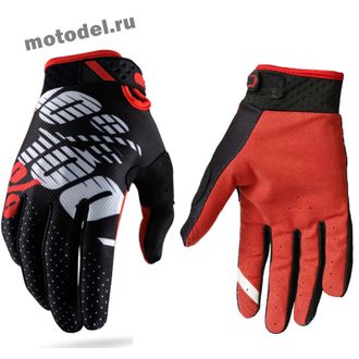 Мото перчатки 100% Air Dirt, чёрно-красные  (мотоперчатки)