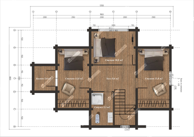 Домокомплект из клееного бруса "Троицк", 123 м2