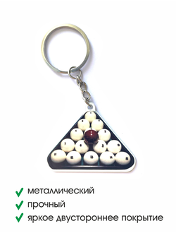 Брелок металлический БИЛЬЯРДНЫЕ ШАРЫ