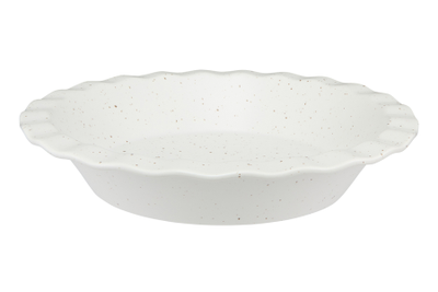 Форма для запекания  круглая, 25 см, молочная в крапинку