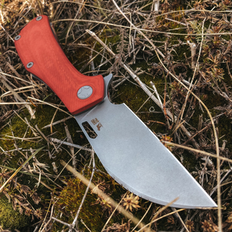 Складной нож Скорпион Wharncliffe (Сталь К110, красный G10)