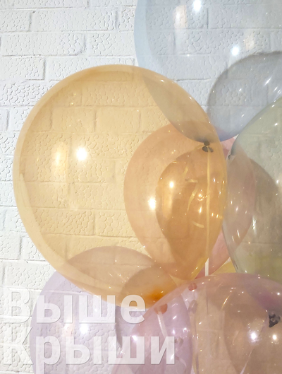 Воздушные шары хрустальные ассорти надутые гелием