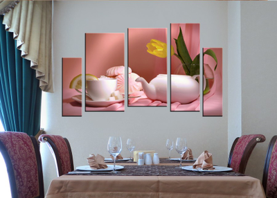 Модульная картина "Розовая легкость"
