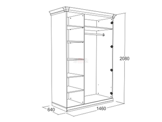 Шкаф 3-х дверный для одежды и белья Ольга 18