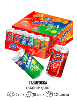 Драже "ГАЗИРОВКА"в баночках асс*4г*30шт*12бл/&&&, шт