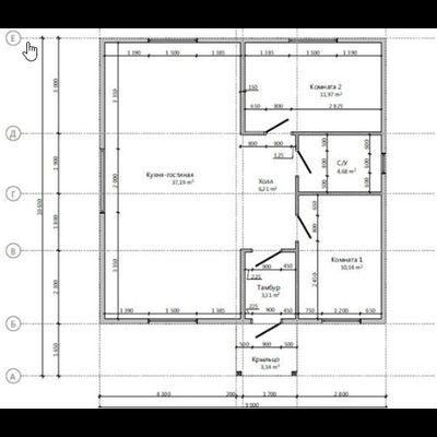 Одноэтажный каркасный дом с двумя спальнями 67м² (SK22)