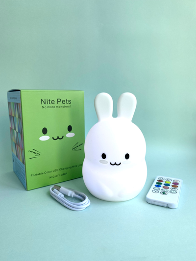 Ночник силиконовый ЗАЙЧИК на аккумуляторе с  пультом