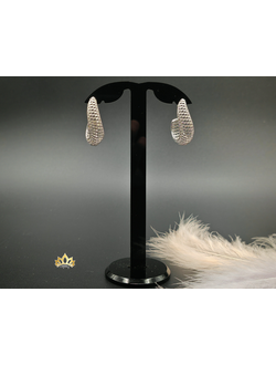 Перфорированные серьги полукольца в серебряном оттенке 3см