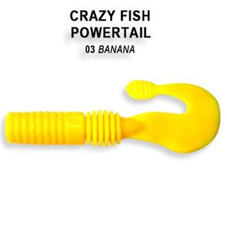 Твистер съедобный Crazy Fish POWERTAIL 4-7-3-5 (банан)