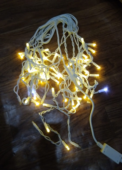 Гирлянда бахрома уличная каучук, белый провод, белый свет, 3.0x0.6/0.5/0.4м., led, 220В.