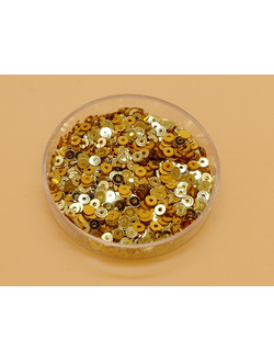 Пайетки 3 мм, цвет светлое золото