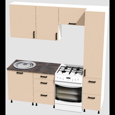 Кухня Эконом 1,5 метра с колонкой (1100х400) Цвет: Фон бежевый/Фон бежевый