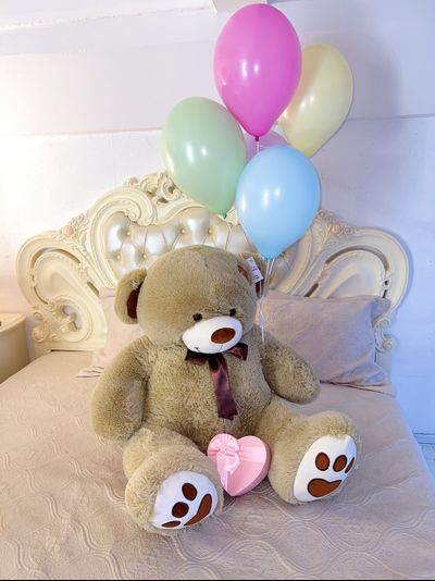 Подарочный набор №9 - Плюшевый мишка 150 см, Шарики 5, Киндер бокс с Рафаэлло