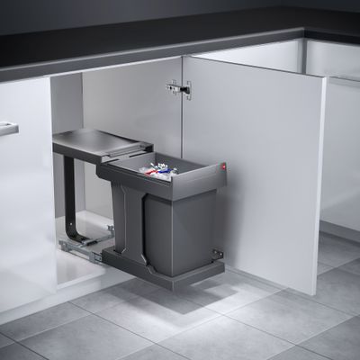 Встраиваемое мусорное ведро 20л Solo Hailo 3636001 выдвигается синхронно