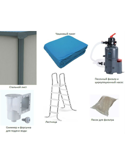 Морозоустойчивый бассейн PoolMagic White круглый 5.5 x 1.3 м полный комплект Standart