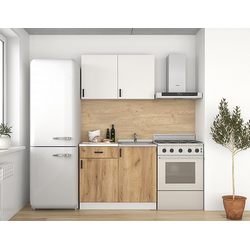 Кухонный гарнитур 1,0 ЛЕГЕНДА-10, дуб крафт золотой/белый снег