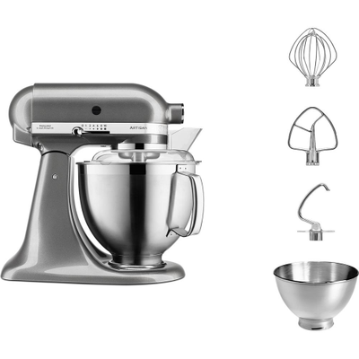 Планетарный Миксер KitchenAid ARTISAN 4.8л., серебряный медальон, 5KSM185PSEMS