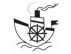 штамп для скрапбукинга  Кораблик 2 - пароходик с трубой