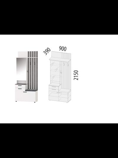 Мини-прихожая с крючками (лев/прав) Денвер 400.08