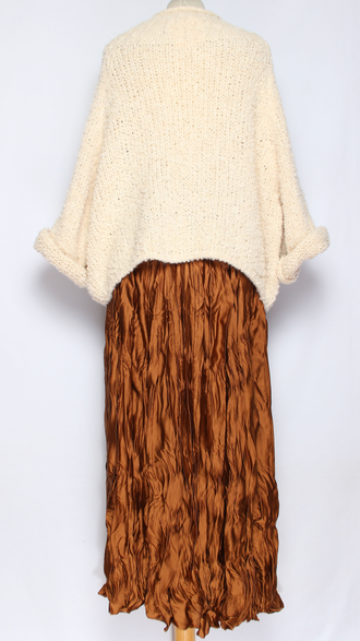 Юбка плотная шелковая "Жатая" терракотовая   р.46-54