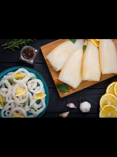 Кальмар филе свежемороженый очищ.(трубки) 1 кг.