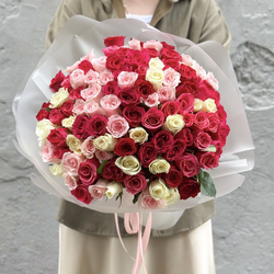 101 роза микс 40 см