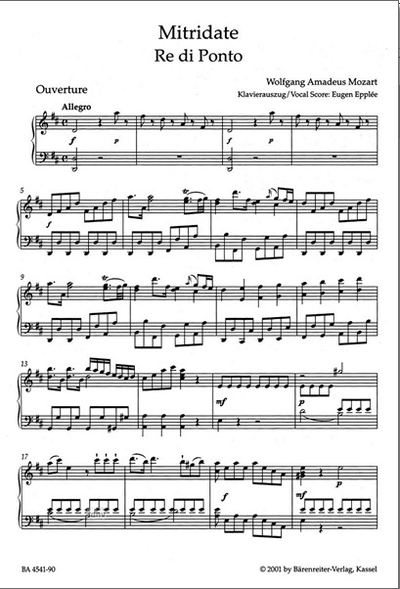 Mozart, Wolfgang Amadeus Mitridate, Re di Ponto K. 87 (74a)