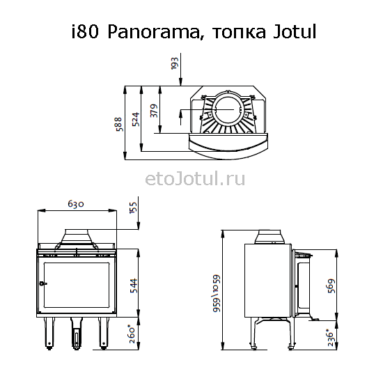 Стекло для камина Jotul i80 Panorama