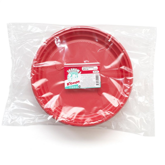 Тарелка одноразовая Комус d 205мм, красная ПС 50 штук в упаковке