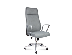 Кресло Liverpool grey fabric/алюминиевая  база/серая ткань