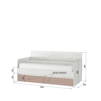 ЗЕФИР №800.4 NEW (КРОВАТЬ-ТАХТА)