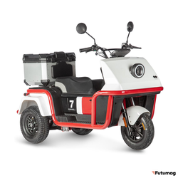 Электротрицикл Wanshida DOUHAO 60V 800Вт черно-бело-красный