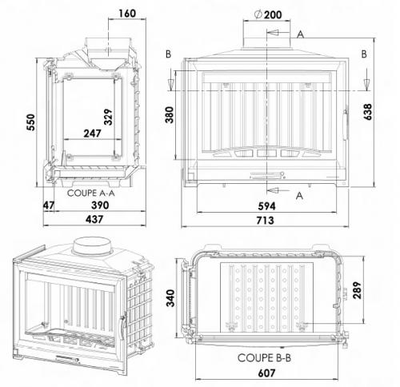 Каминная топка CHAZELLES SOLO D70GV