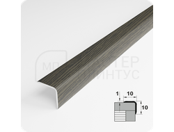 Алюминиевый отделочный уголок Лука УО 10х10мм. дуб мореный