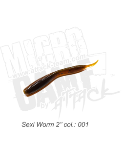 Приманка ATTACK Sexi Worm 2" цвет #001 (10 шт/упак)