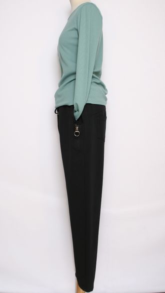 БРЮКИ ТРИКОТАЖНЫЕ "КОЛЬЦО" чёрные