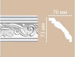 Потолочный плинтус из полиуретана с орнаментом DECOMASTER (Декомастер) - 95406 (73х76х2400мм)