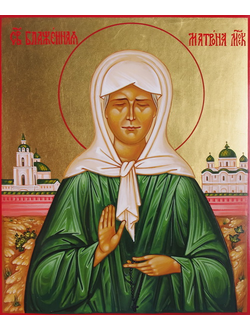 Матрона Московская, святая блаженная, Чудотворица. Рукописная икона.