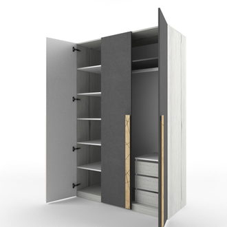 Шкаф 3-створчатый НЬЮ ТОН ГРЭЙ