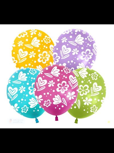 Шар Цветочки, Ассорти, пастель,