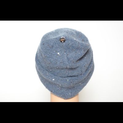 Голубая шапка вязаная с отворотом Vizio Италия 6943 CRY