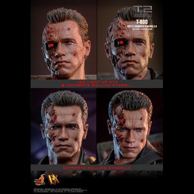 Терминатор Т-800 (Арнольд Шварценеггер, "Терминатор 2: Судный День") - Коллекционная фигурка 1/6 T-800 (Battle Damaged Version 2.0) (DX46) - Hot Toys