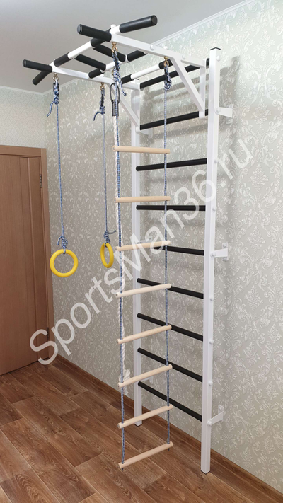 Шведская стенка Рекорд X (с опорой на пол) + Турник Юный Атлет